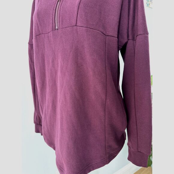 Victoria's Secret Pink Burgundy Pullover Half Zip Sweatshirt Jacket size XS - Picture 7 of 10